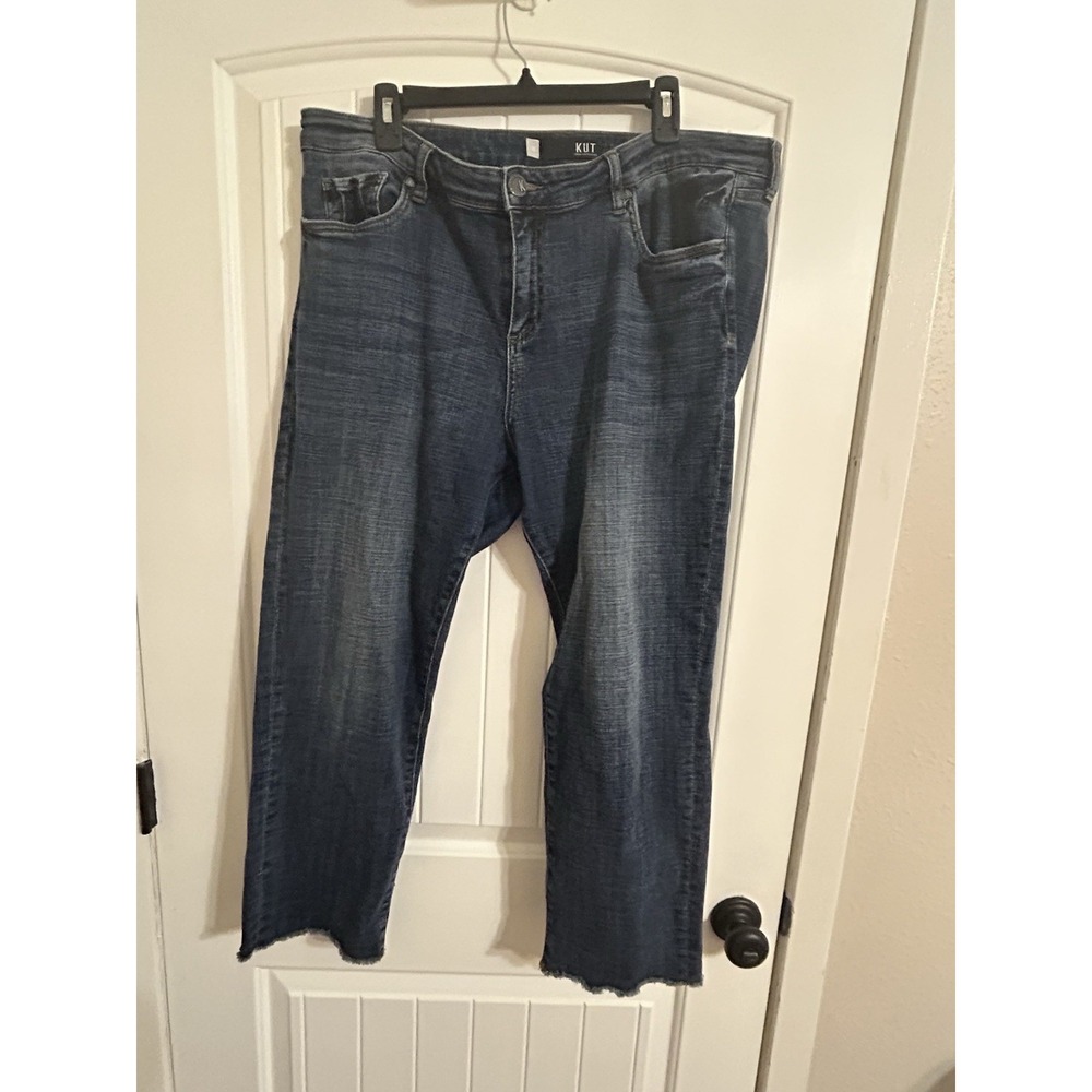 Kut From The Kloth‎ Women's Catherine Crop Straight Leg Jeans Size 18